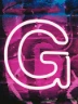 white G neon sign
